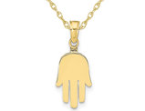 10K Yellow Gold Hamsa Charm Pendant Necklace with Chain